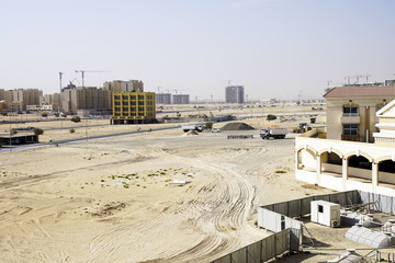Fototapeta na wymiar Construction Site in Dubai, United Arab Emirates