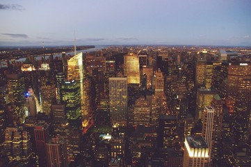 New York skyline at night