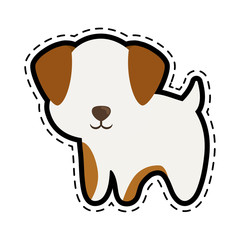 dog canine young standing cut line vector illustration eps 10