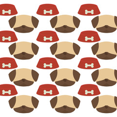 seamless pattern face dog bowl food vector illustration eps 10