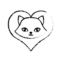 cat fluffy lovely animal love sketch vector illustration eps 10