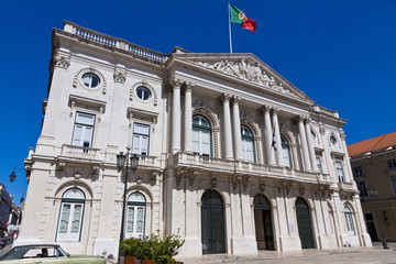 Fototapeta na wymiar City Hall building (Camara Municipal de Lisboa) on Municipal Square in Lisbon, Portugal