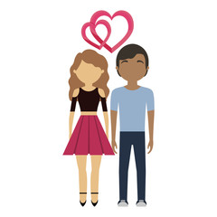 couple in love mixed race vector illustration eps 10