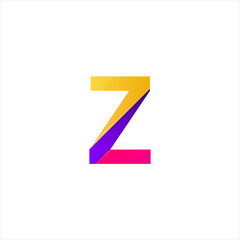 Abstract Z letter icon funny flat sign vector logo design