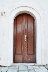 old wood door arch type