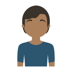 character man multiethnic blue shirt vector illustration eps 10