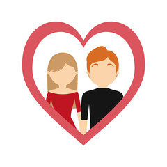 Obraz na płótnie Canvas couple love frame heart valentine day vector illustration eps 10