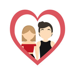 Obraz na płótnie Canvas couple love frame heart passion lifestyle vector illustration eps 10
