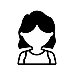 avatar woman shirt hair style outline vector illustration eps 10