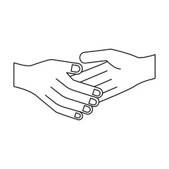Fototapeta premium monochrome silhouette with greeting of hand vector illustration