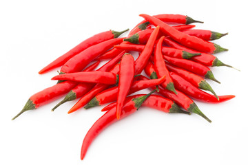 Chili pepper on the white background.