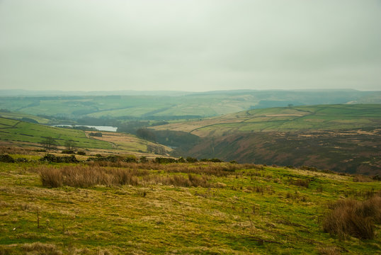 Cloudy landscape of North Peak District National Park, UK