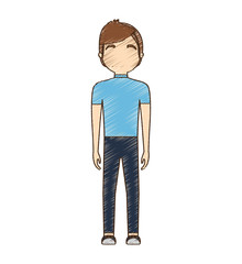 drawing avatar man standing hairstyle vector illustration eps 10
