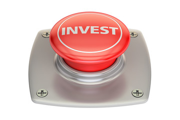 Fototapeta premium Invest Red Button, 3D rendering