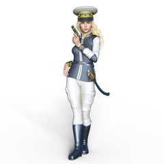 Naklejka premium 女性兵士