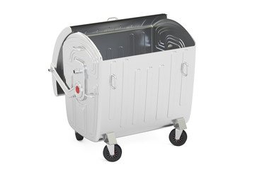 opened garbage trash container, 3D rendering