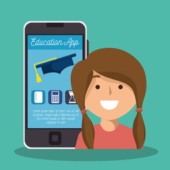 education online flat icons vector illustration design