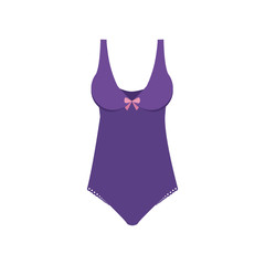 one piece bikini with bow vector illustration