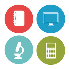 education equipment flat icons vector illustration design