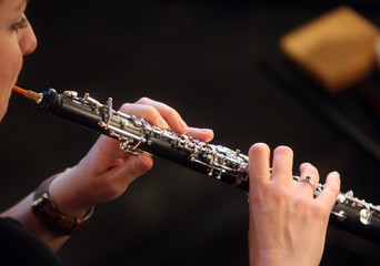 Woman playing Oboe