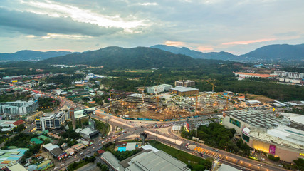 Darasamuth intersection the main road of Phuket city there have new construction for development the city