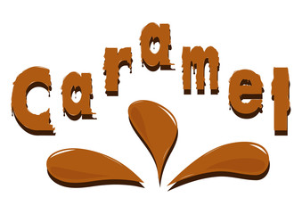 Word caramel and splashes