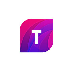 Abstract creative web icon company T sign letter logo vector des