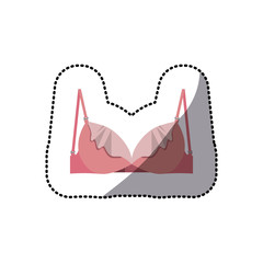 Obraz premium dotted sticker pink balconette brassier with lace vector illustration