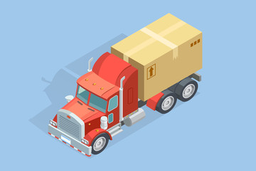 Obraz premium Heavy Truck Isometric Template