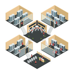 Data Center Isometric Composition