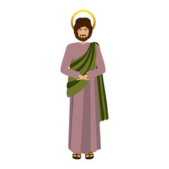 colorful figure human of saint joseph vector illustration