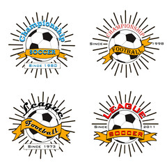 Set of soccer football logo