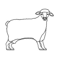 silhouette cartoon funny of sheep posing vector illustration