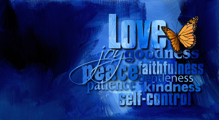 Fototapeta premium Christian Fruit of the Spirit Butterfly