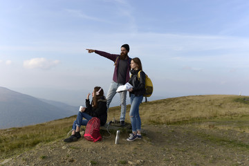 people on mountain top