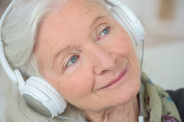 Grandma listening to music