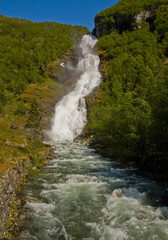 Waterfall Hjellefossen in Norway
