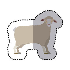 sticker of cartoon funny of sheep posing shading vector illustration