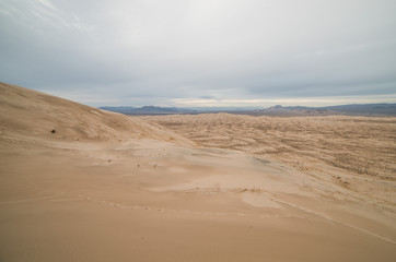 Massive Kelso Sand Dunes in Mojave National Preserve, California on a Cloudy Day