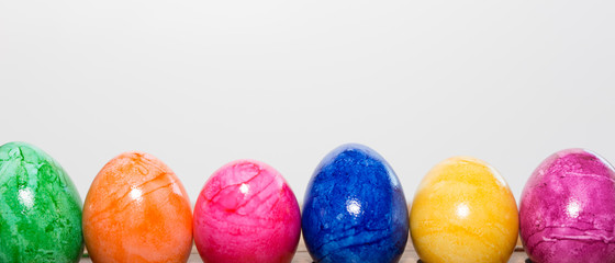 Colorful Easter Eggs on White Background