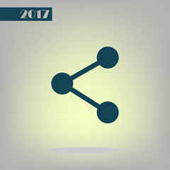 Flat paper cut style icon of share