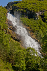 Waterfall Hjellefossen in Norway