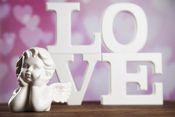 Angel, love, Valentine's day concept, heart background
