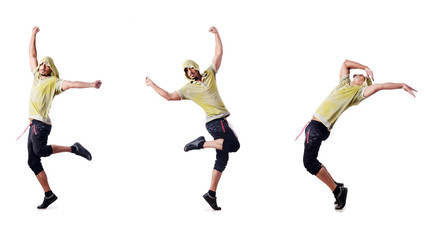 Muscular dancer isolated on white