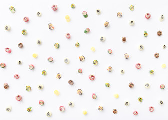 Obraz premium happy new year lollipops, candy pattern, top view flat lay