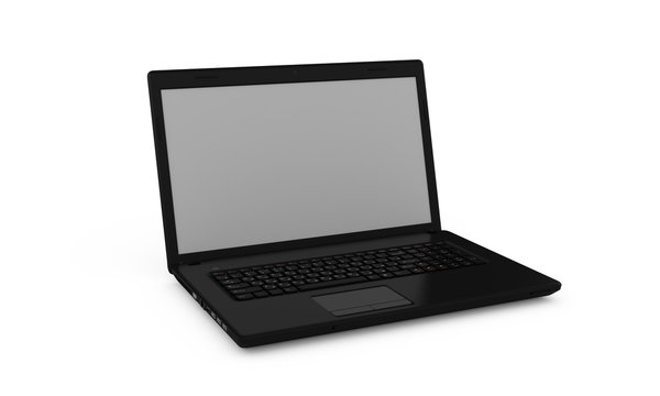 Notebook computer isolated . 3D rendering.