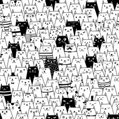 Cats seamless vector pattern - 134268873