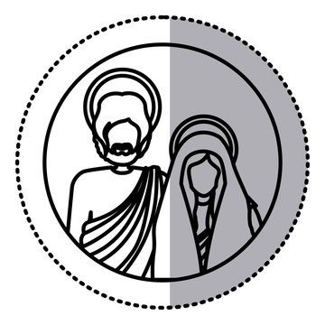 holy family monochrome sticker clip art preview