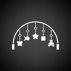 Baby arc with hanged toys icon