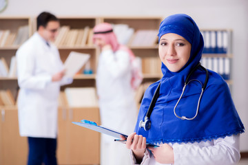 Diversity concept with doctors in hospital